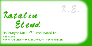 katalin elend business card